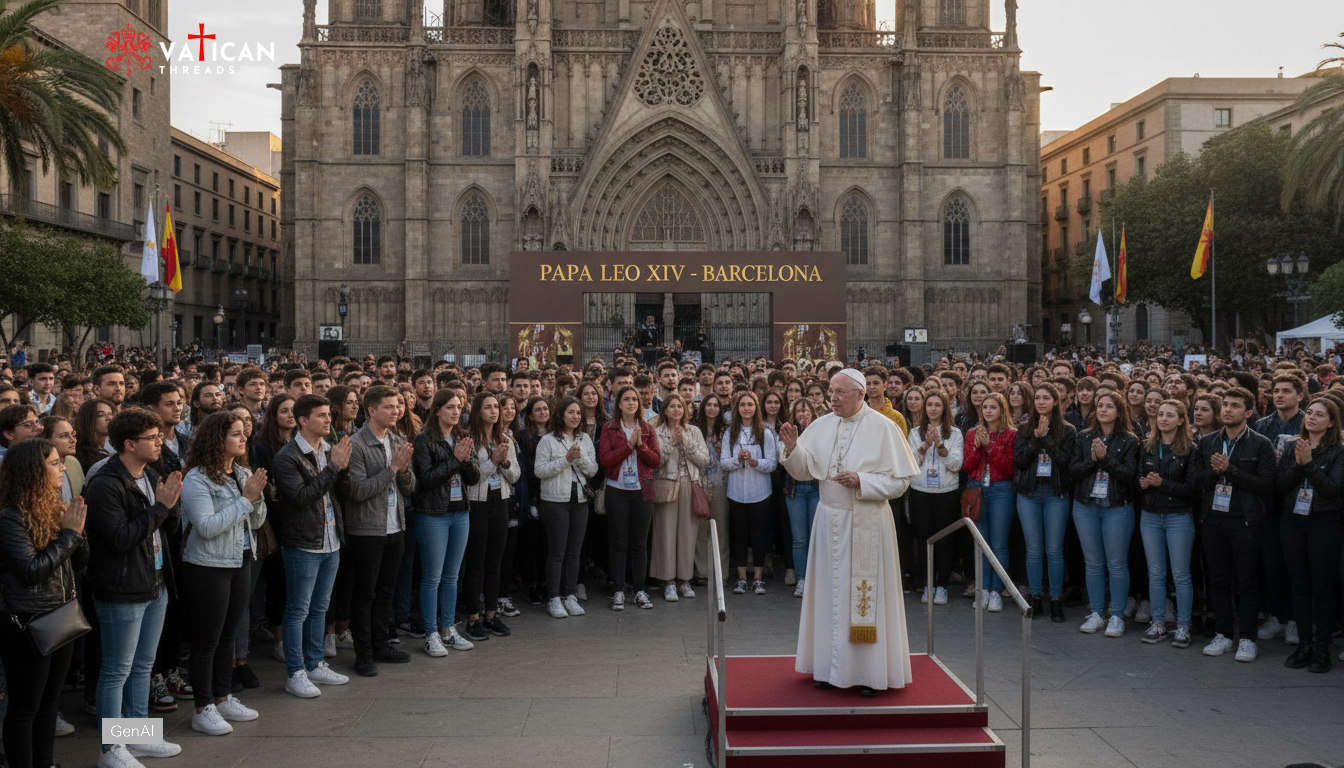 Pope Leo XIV in Barcelona urges youth to long for more
