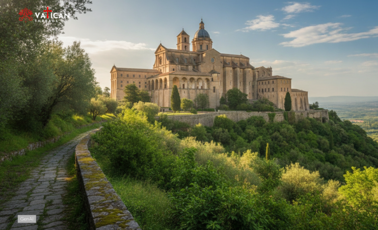 Pope Leo XIV prays for peace at Montecassino Abbey