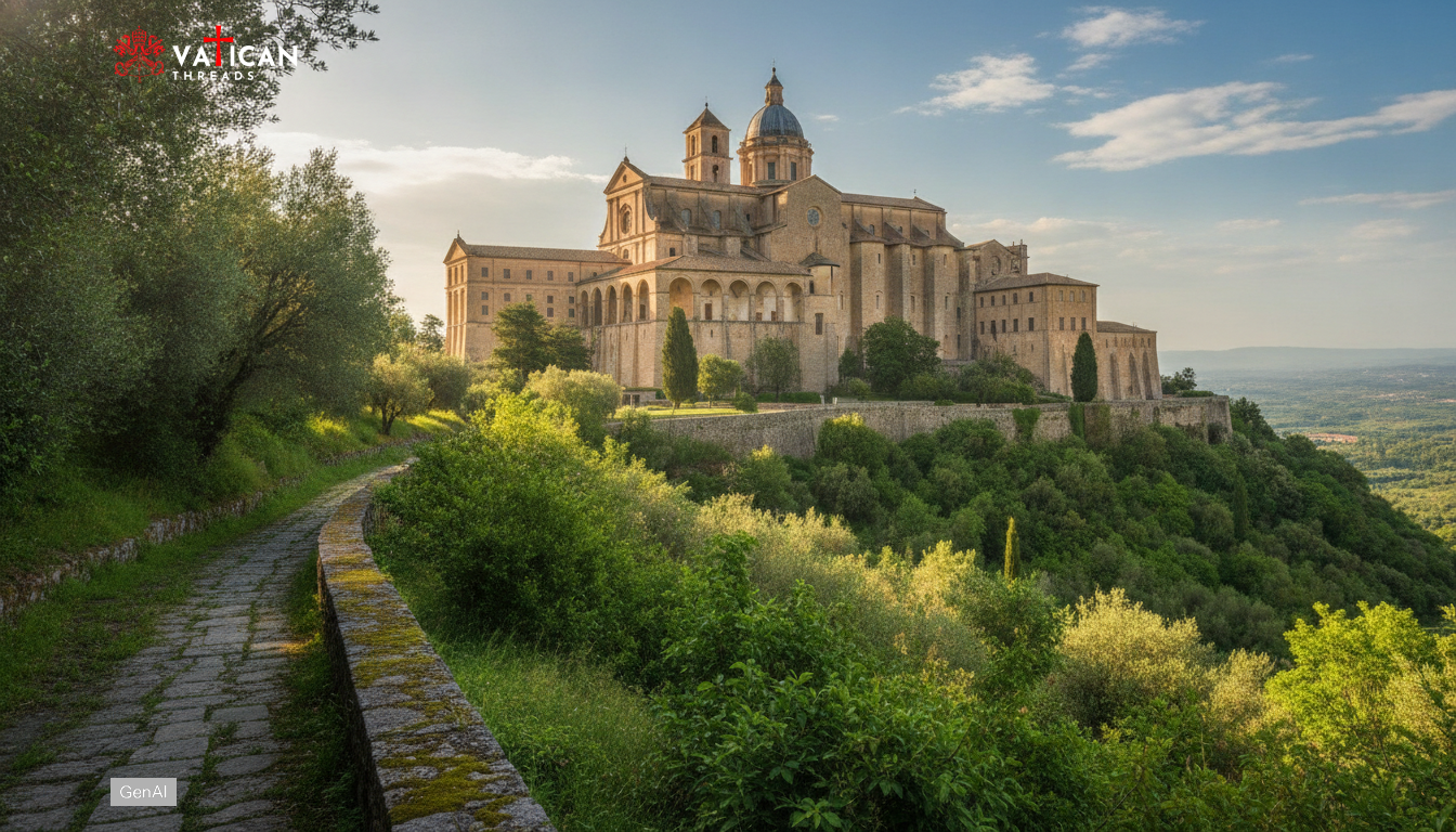 Pope Leo XIV prays for peace at Montecassino Abbey